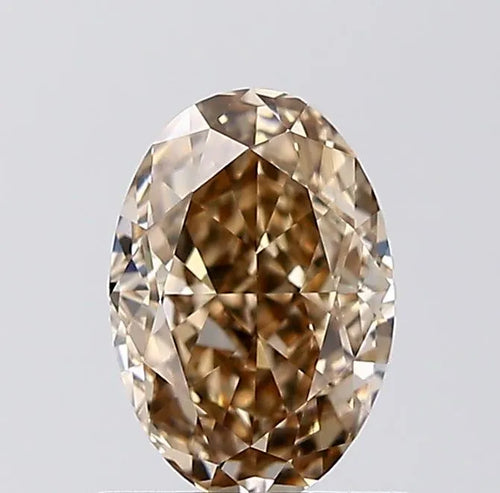 1.03ct Oval Natural Diamond (Colour Fancy Yellowish Brown, Clarity VS1, GIA Certified)