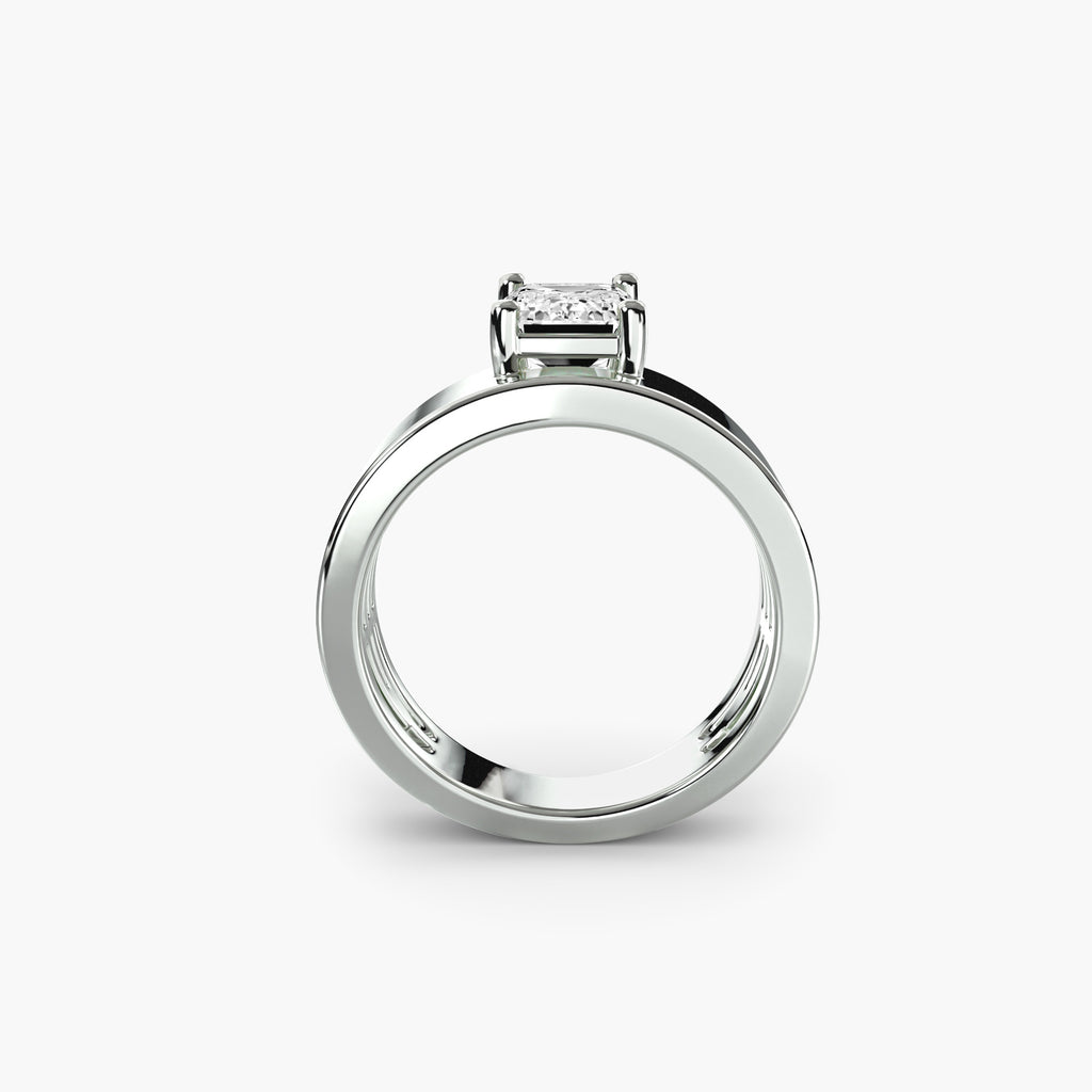 Anello Solitario Fascia Larga 2