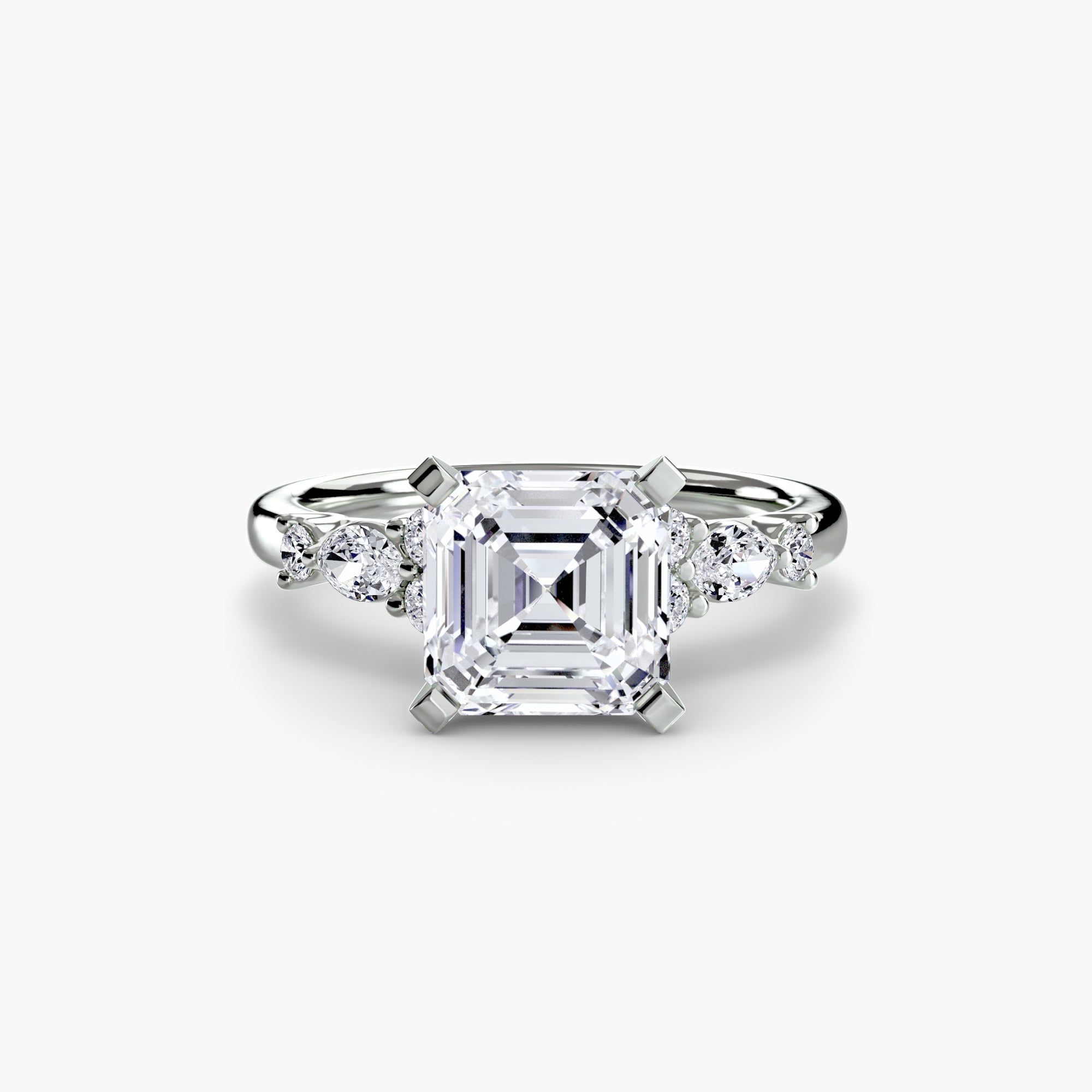Anello Solitario con Accenti Floreali