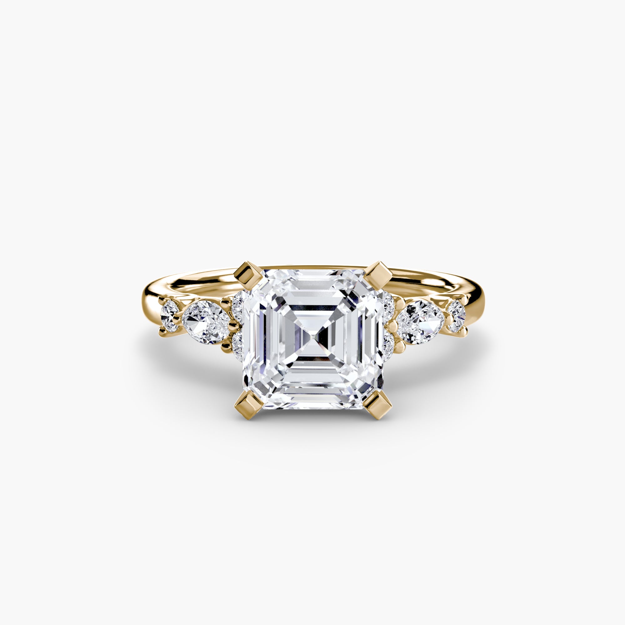 Anello Solitario con Accenti Floreali