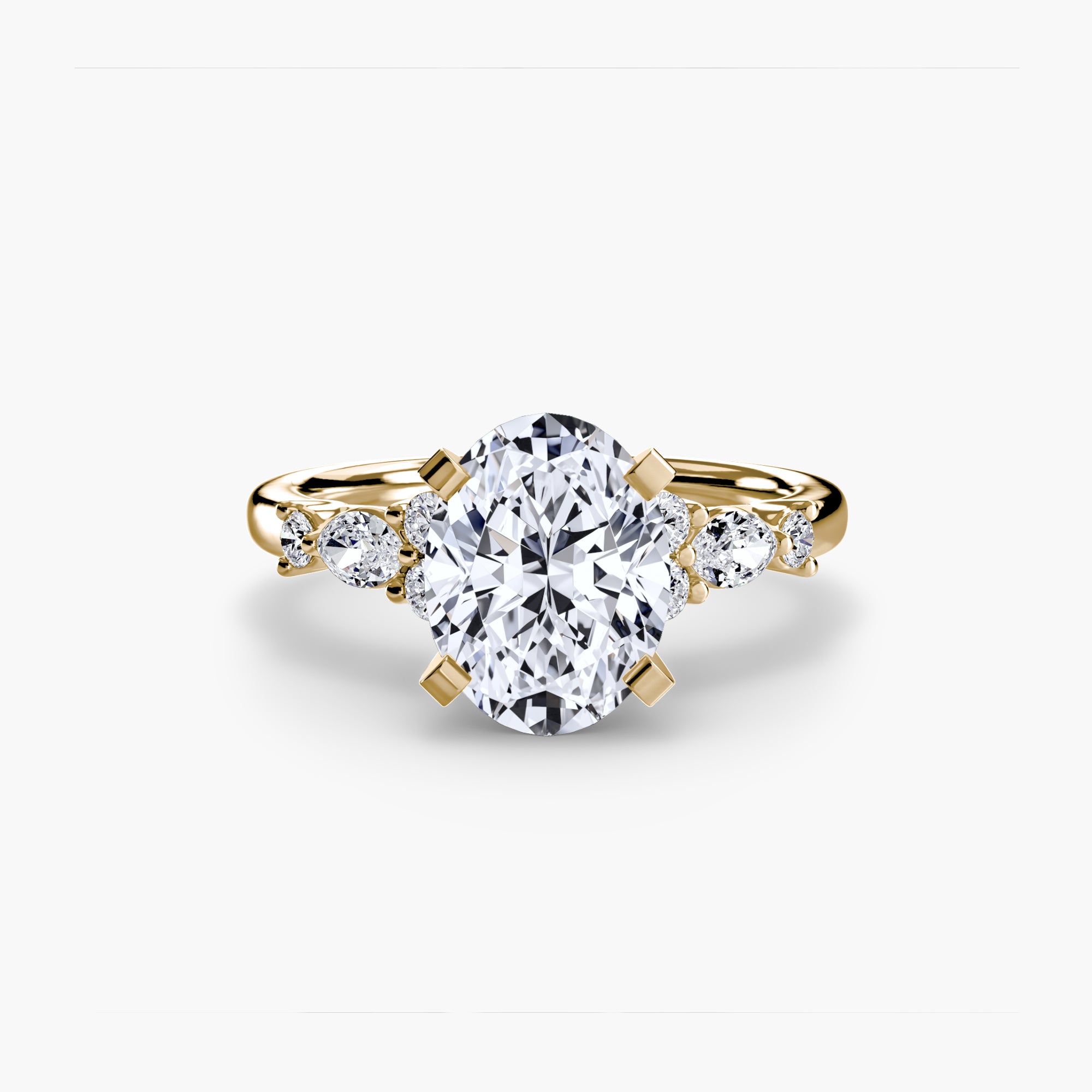 Anello Solitario con Accenti Floreali